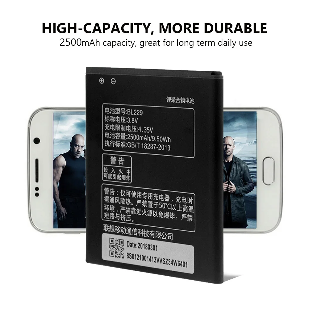 Премиум 3,8 V 2500 мА/ч, Батарея BL229 BL-229 для lenovo A8 A806 A808T A808T-i смарт мобильный перезаряжаемый аккумулятор для сотового телефона