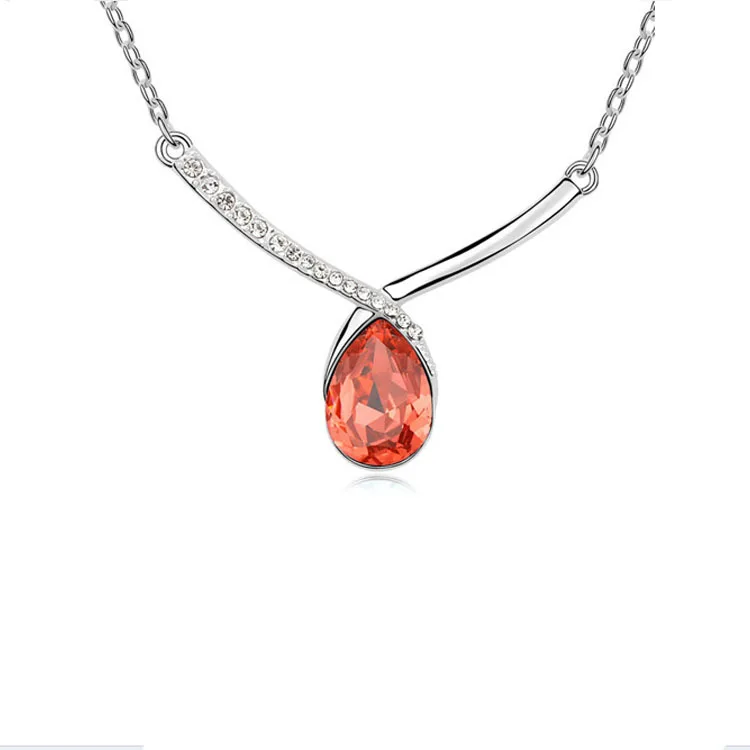 Оптовые продажи австрийский кристалл капли воды кулон ожерелья звено цепи