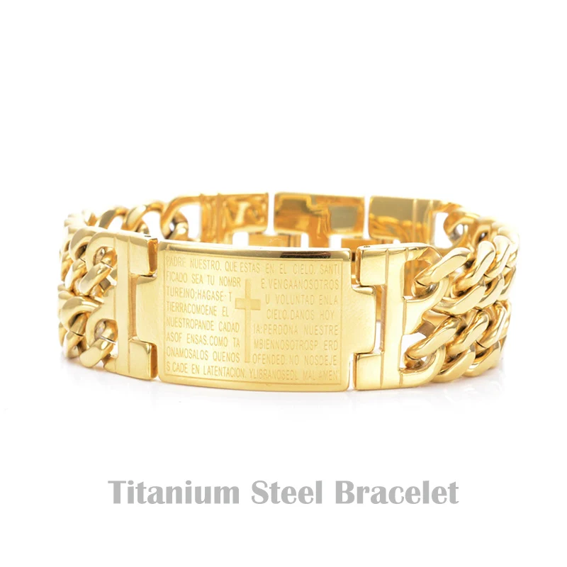 Мужские браслеты из нержавеющей стали 316L с молитвенным крестом | Украшения и