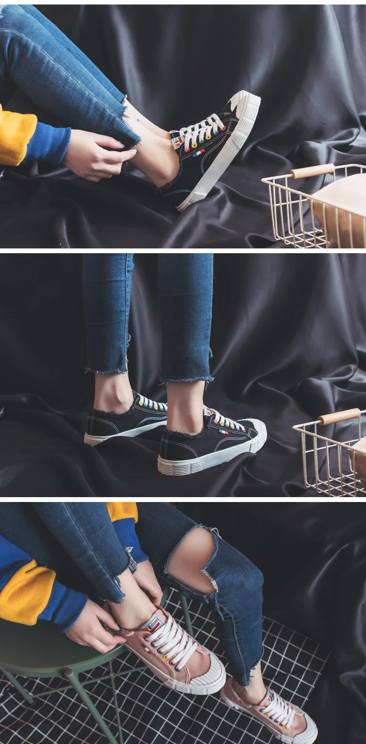 Женская белая парусиновая Обувь На Шнуровке; однотонные; Zapatillas Deportivas Mujer; Новинка года; модные кроссовки; весенняя обувь для студентов; Размеры 35-40