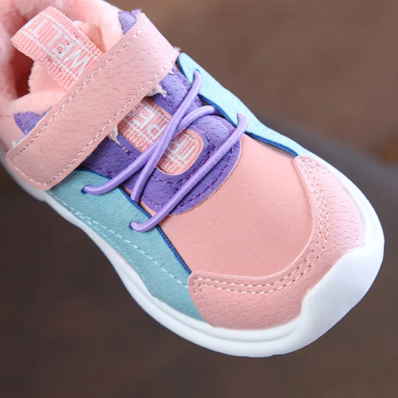 Зимние детские зимние ботинки для маленьких девочек мягкая спортивная обувь