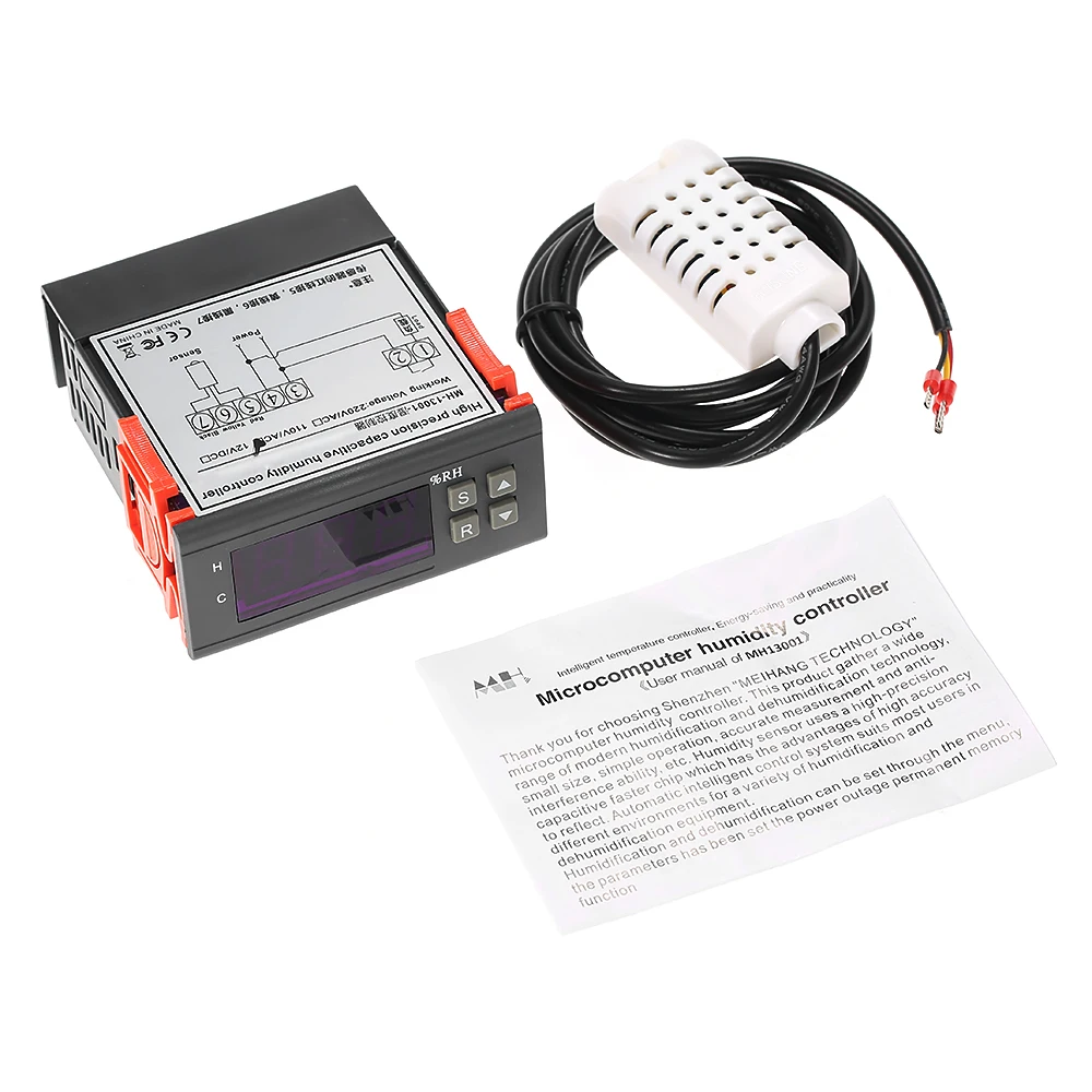 10A 12V Mini Digital Air Humidity Control Controller Measuring Range 1~ 99 percent with Sensor | Инструменты