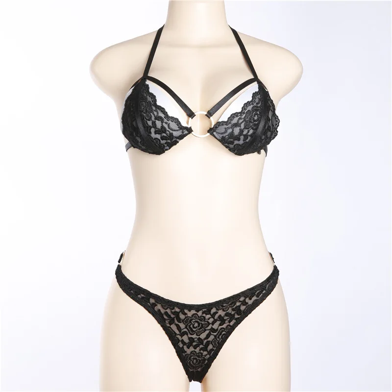 MILLYN вышивка тонкий черный кружевной комплект нижнего белья бюстгальтер черные