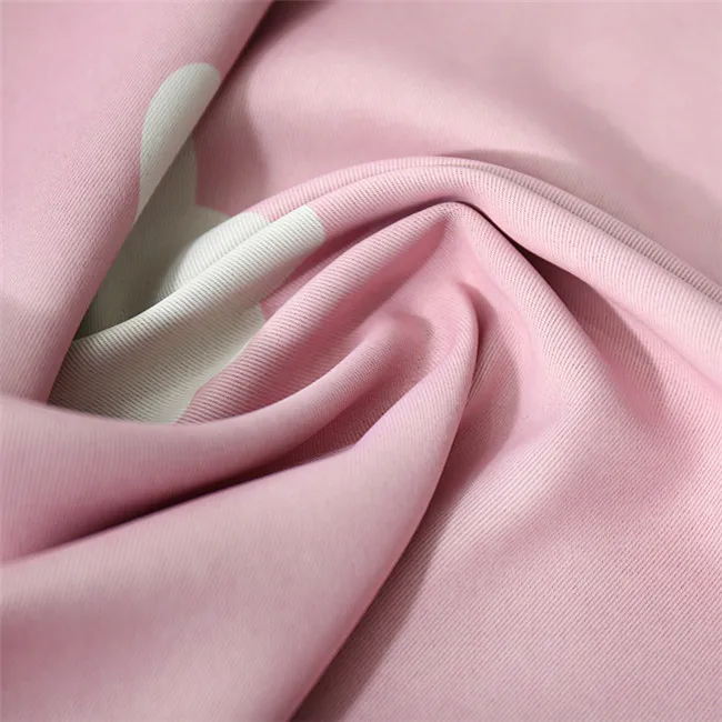 Pink curtain ICECUR Korean Style Cartoon Children Blackout Curtains White Clouds Printed for Kids Bedroom Living Room Girl Room Window Drapes - Цвет: Pink curtain