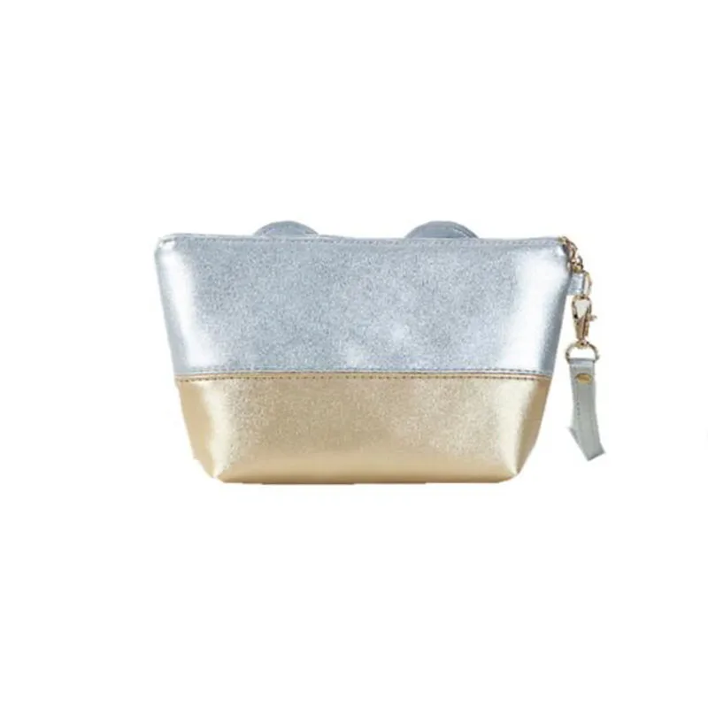 Модные с Микки Маусом узором в горошек бантом Водонепроницаемый косметичка из ПУ