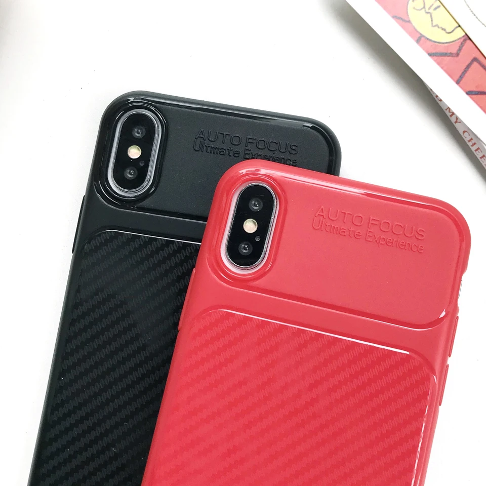 Углеродное волокно ТПУ чехол для iPhone X XS MAX XR SE 5 5S 6 6s 7 8 Plus samsung J2 J3 J5 J7 Prime Мягкий