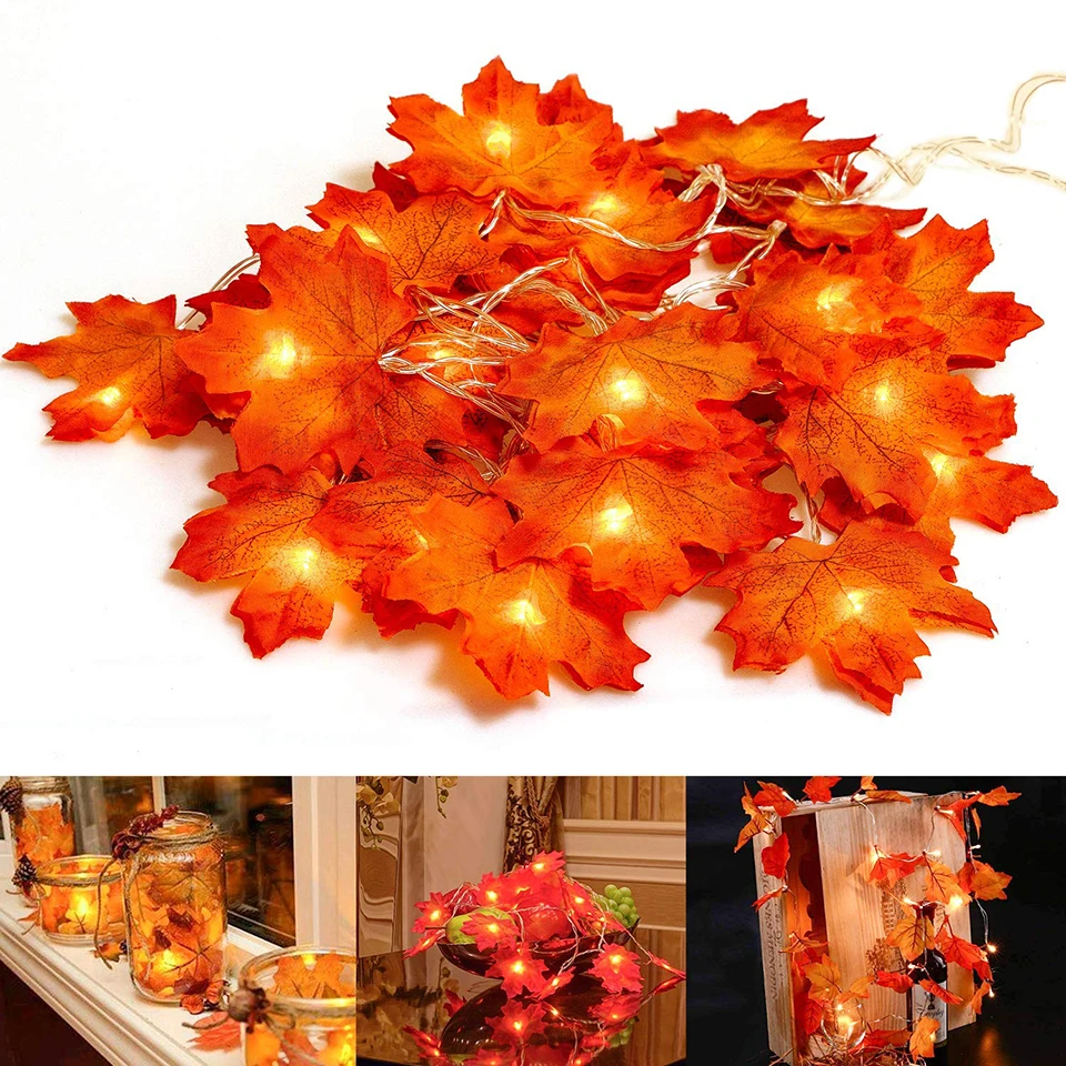 

Xsky 1.5M 2M 3M LED Fairy Garland Maple Leaves String Light Christmas Battery Powered Holiday Wedding Party Home Decoration Leds