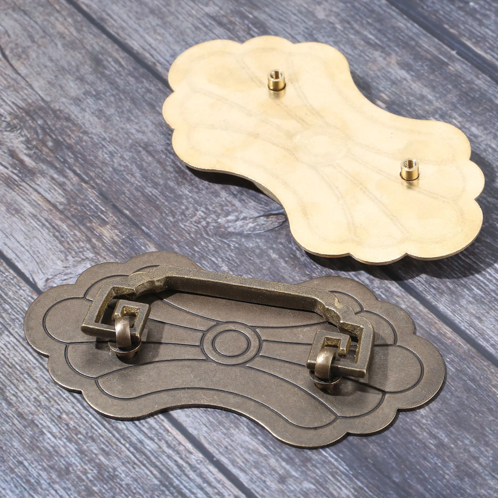 Антикварная бронзовая китайская мебель четыре ручки летучей мыши антикварная