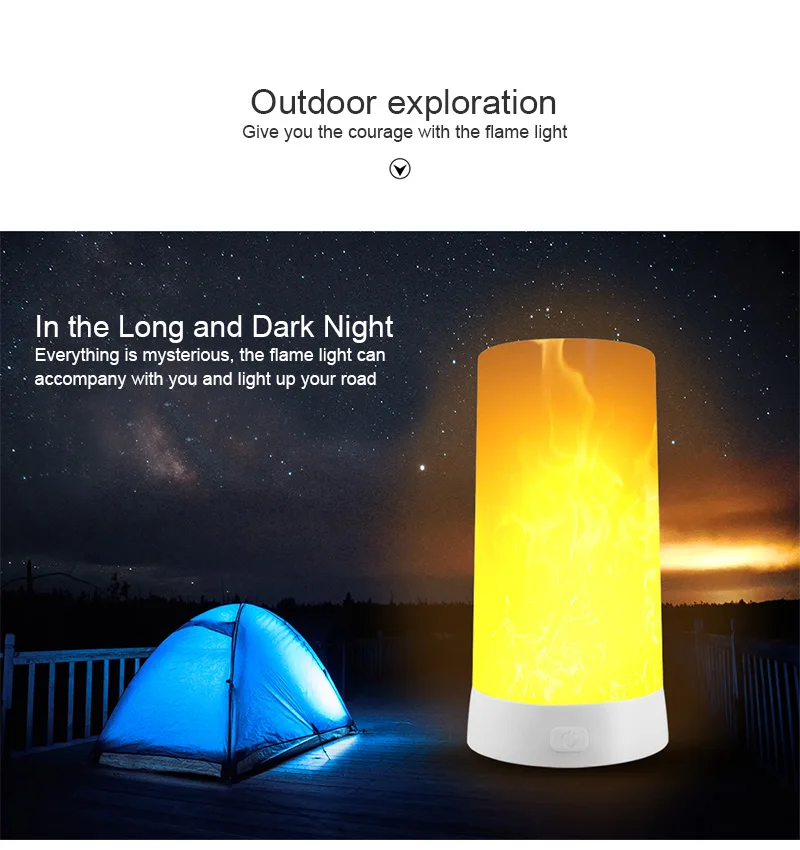 LED Flame Effect Fire Light Bulb USB charged Flickering Decorative Flame Atmosphere mood Lamp Artificial vivid fire party bar l
