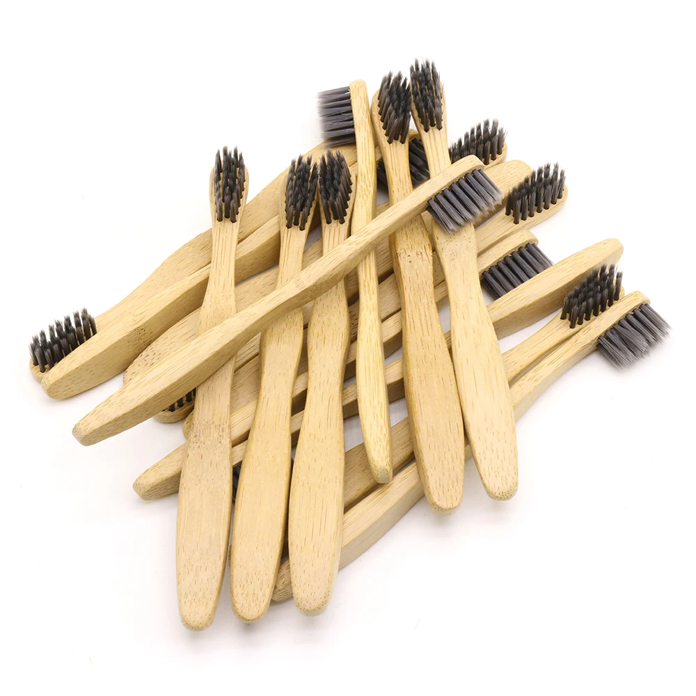 

DR.PERFECT 100 Pcs Child Bamboo Toothbrush Wholesale Environment Eco friendly Wooden Bamboo Toothbrush Oral Care Black Head