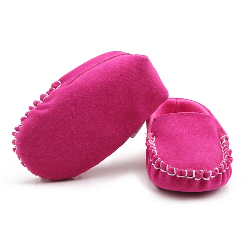 Новорожденный однотонный Повседневный детские ботинки мокасины Moccs мелкая мягкая подошва детская обувь для малышей для 0-18 месяцев для маленьких мальчиков и девочек