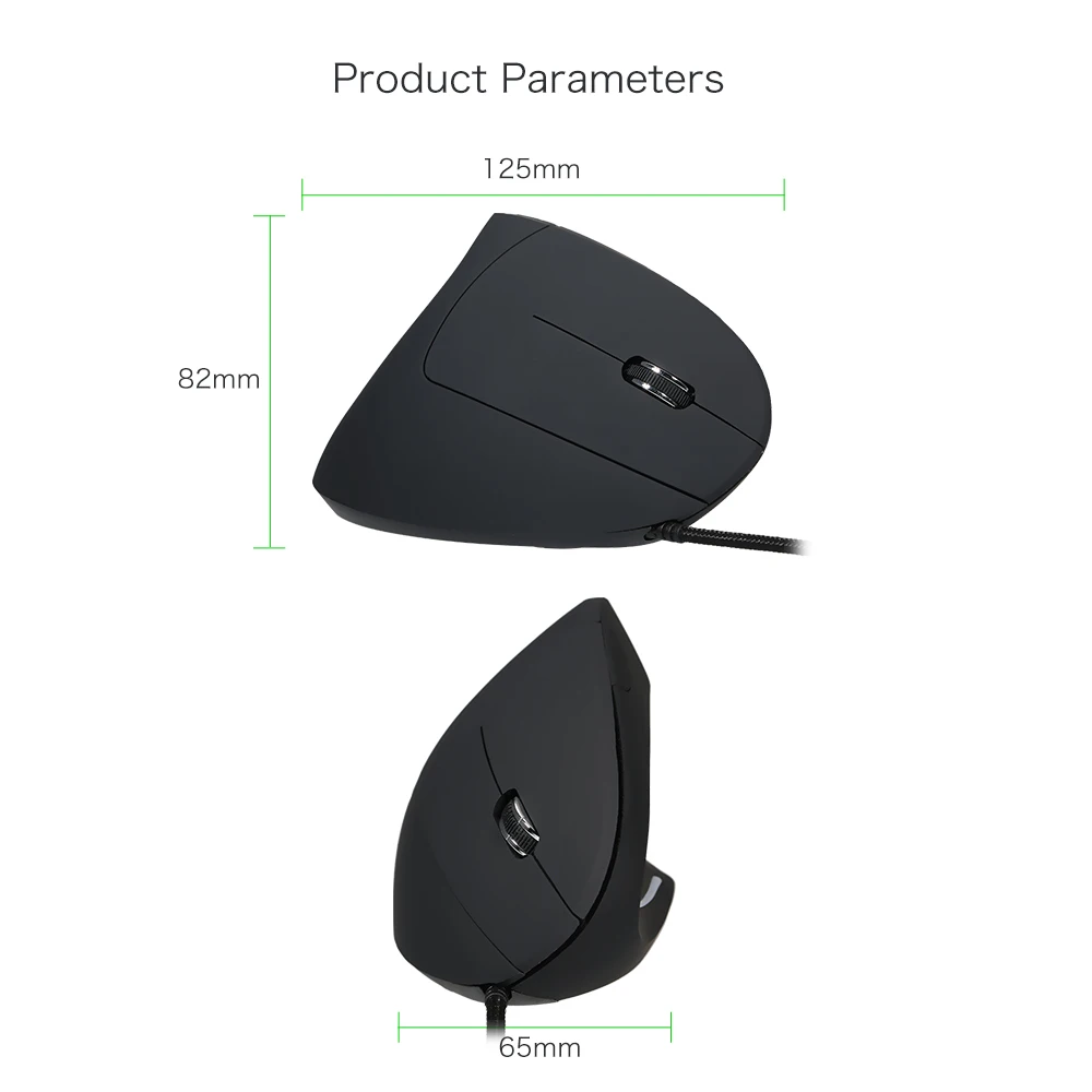 Вертикальная мышь USB эргономичная оптическая высокоточная регулируемая 800 3200