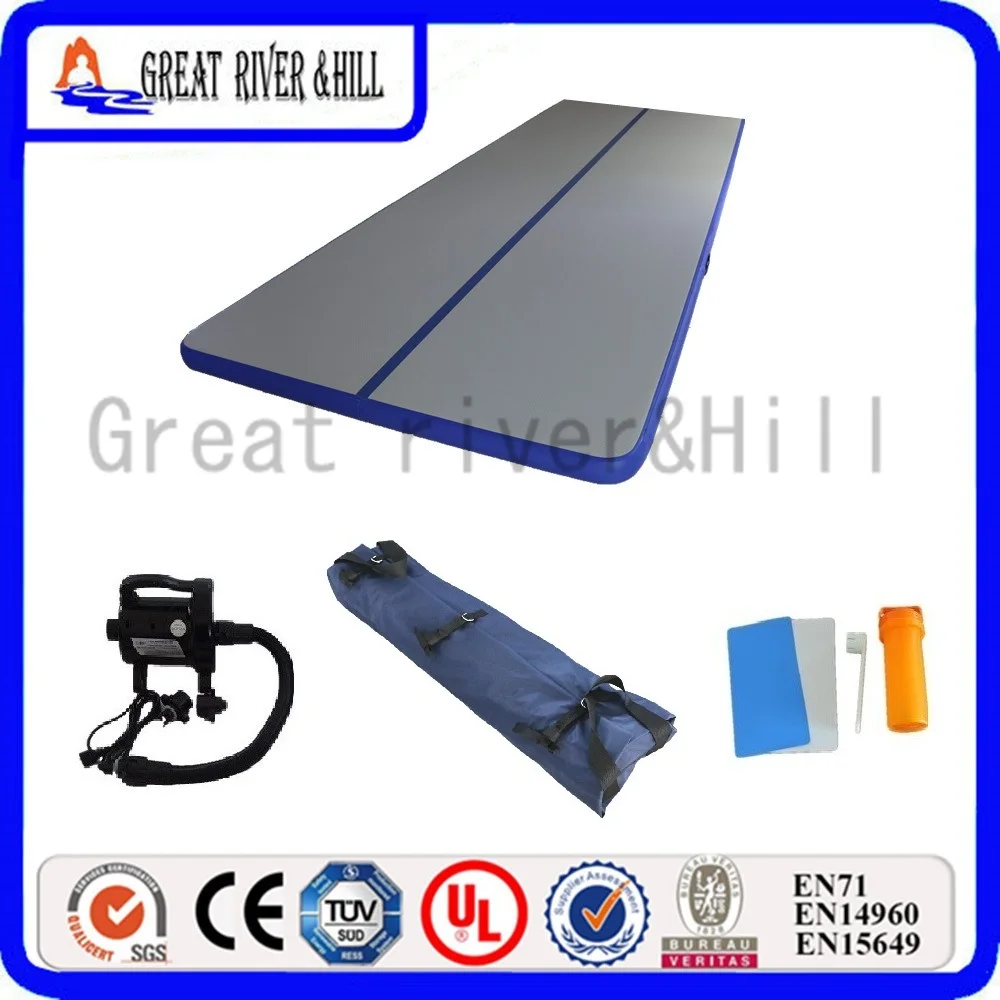 

Great river hill training mat inflatable air track use for water grey&blue 5m x 1m x 10cm