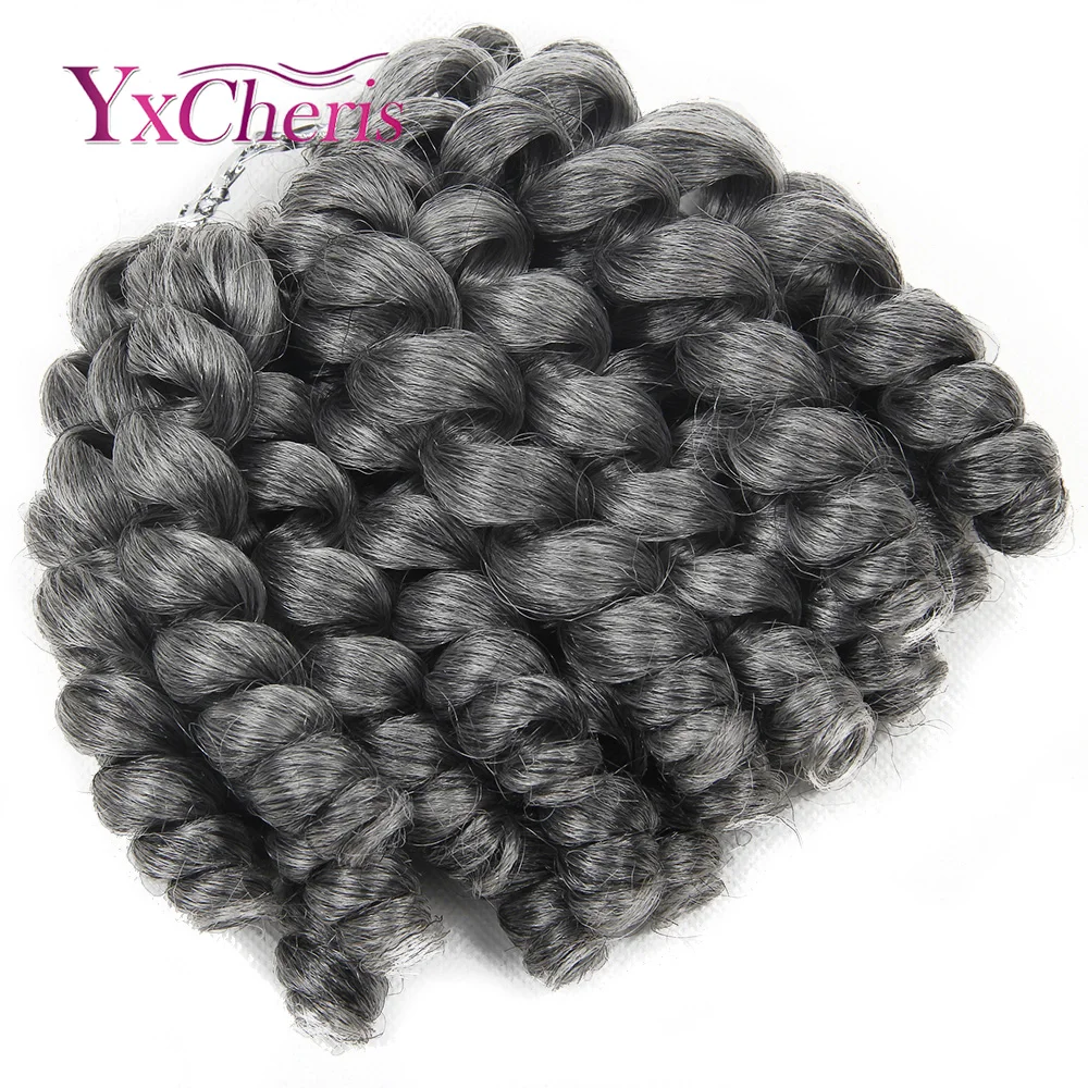 канекалон Ямайский bounce curl вязаный крючком Наращивание волос Плетение серая