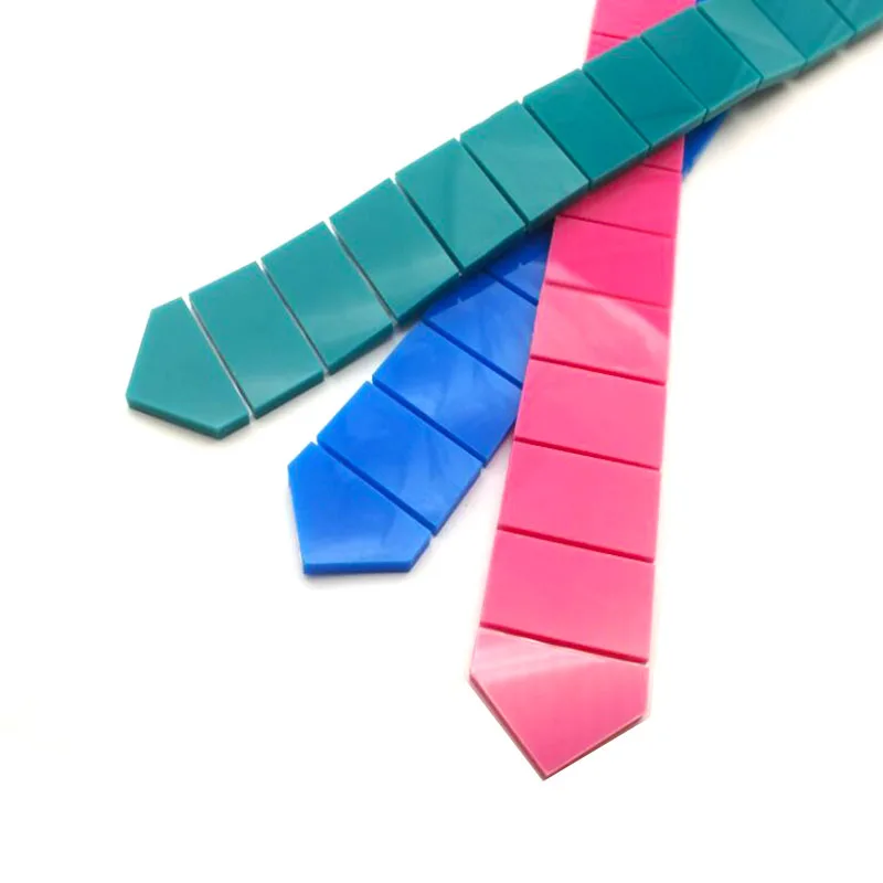 Solid Color Plexiglass Glossy Fashion Colorful Slim Striped Necktie Skinny Casual Style Necktie Tie Multi Colors