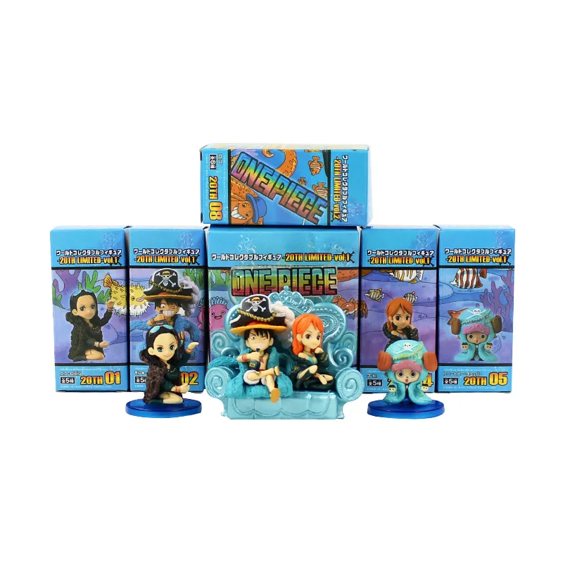 

Экшн-фигурка Luffy Nami Robin Chopper из аниме 20-й годовщины, ПВХ, Коллекционная модель, игрушка, 6 шт./лот, 8 см