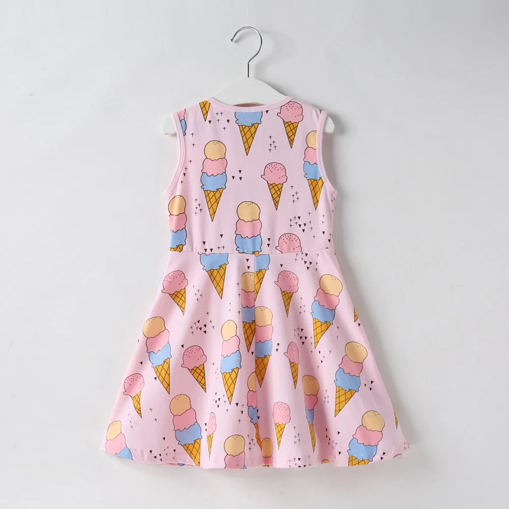 Детское Хлопковое платье на бретельках без рукавов с принтом | Мать и ребенок