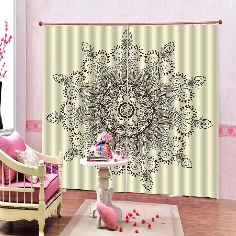 Customized size Luxury Blackout beige yellow curtains for bedroom living room curtain | Дом и сад