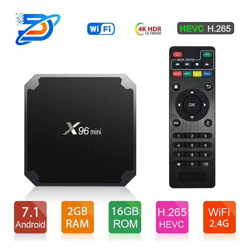 ТВ приставка X96 mini Android 7 1 1G8G/2G16G четырехъядерный Amlogic S905W 2 4 ГГц Wi Fi 4K HD медиаплеер