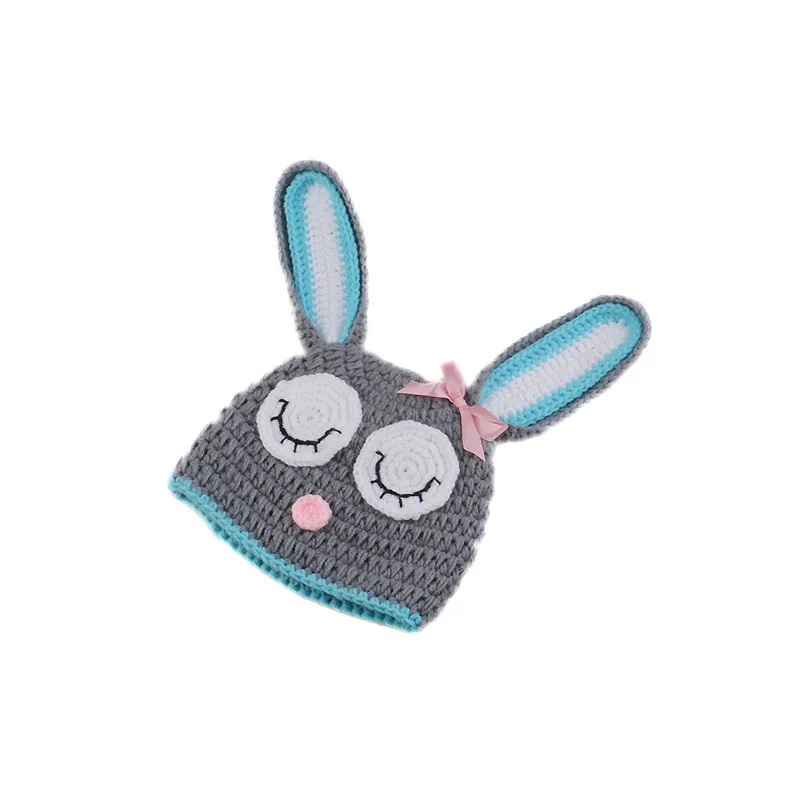 Вязаный комплект из шапки и брюк для новорожденных девочек|baby animal hats|baby girl