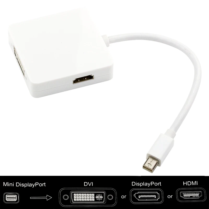 3 в 1 Mini Display port DP кабели Многофункциональный HDMI к Dvi папа мама кабель адаптер Port для