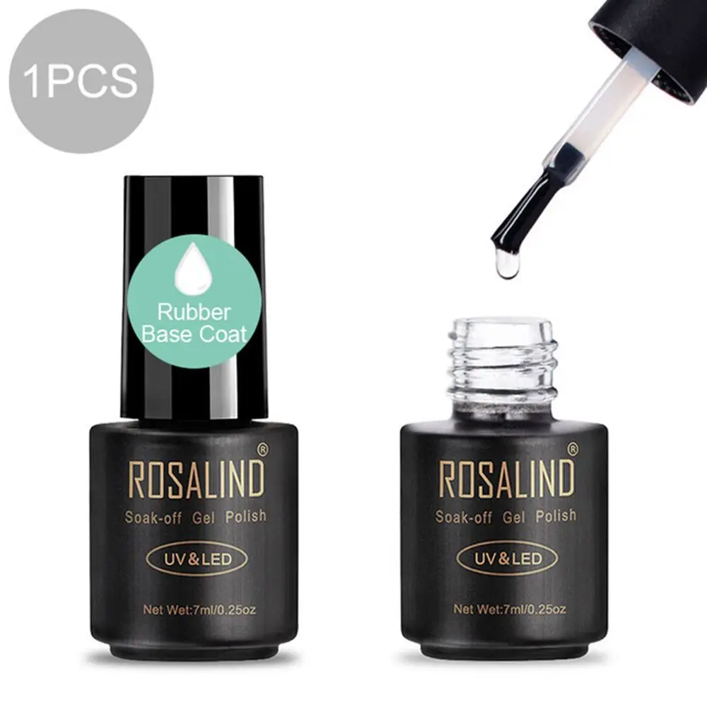 Rubber Base Coat ROSALIND 7 мл матовый гель лак для ногтей УФ Замачивание тусклой матовой поверхности перманентные гелевые Лаки - Цвет: Rubber Base Coat