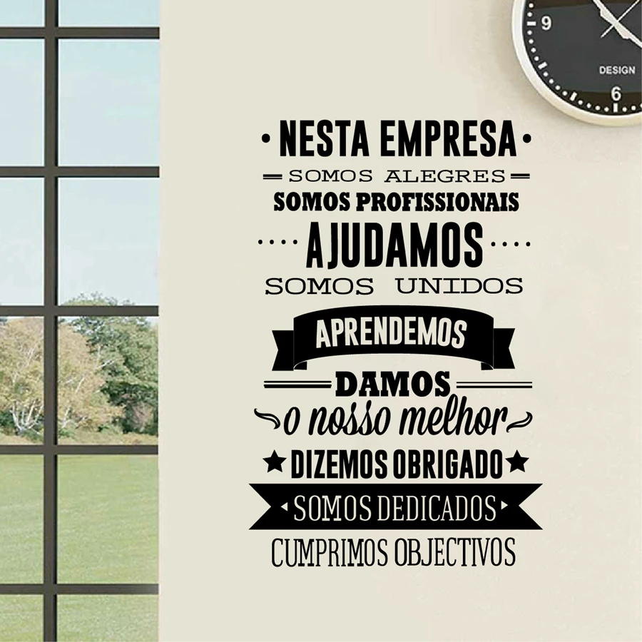 Португальские офисные правила виниловые настенные наклейки португальские
