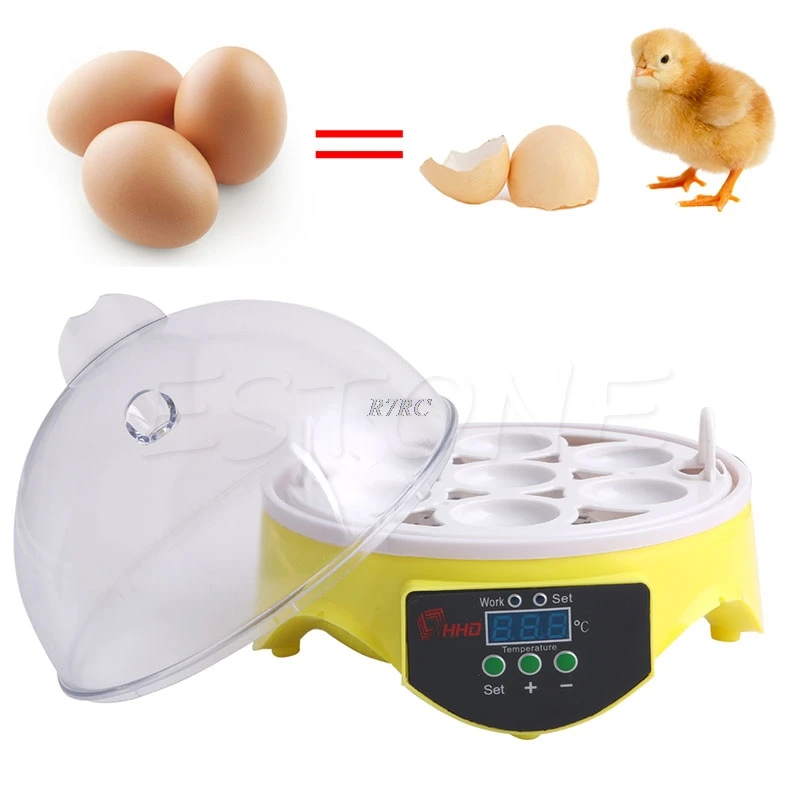 

Automatic Clear Digital Chicken Duck Bird 7 Eggs Incubator Hatcher Househould