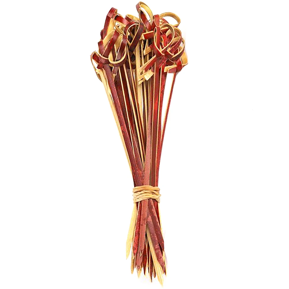 Household Eco-friendly Handmade Bamboo Stick Knot Dining Food Tableware Skewers Sticks Restaurant Fruits Disposable | Дом и сад
