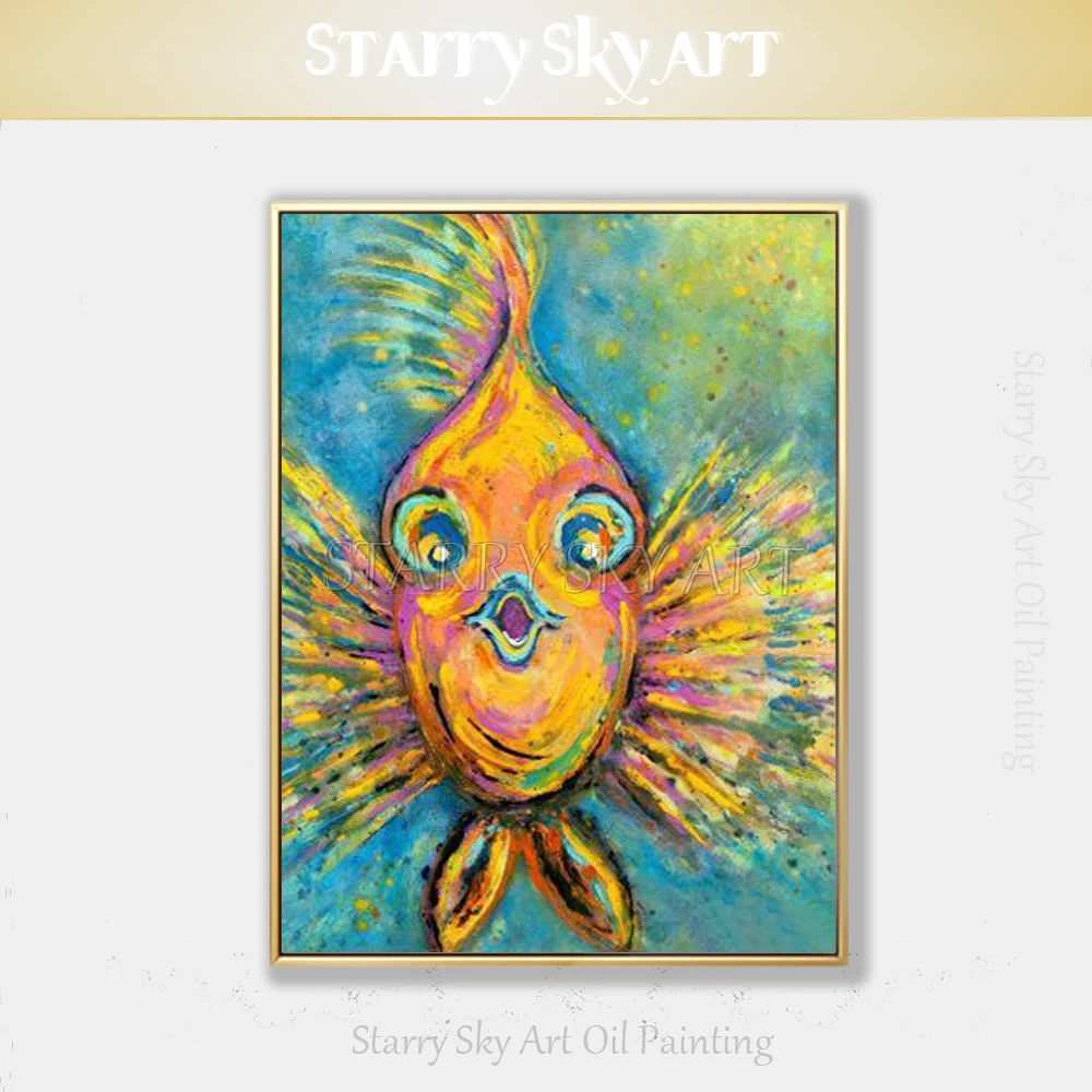 Художественный дизайн ручная роспись забавное животное рыба клоун масляная