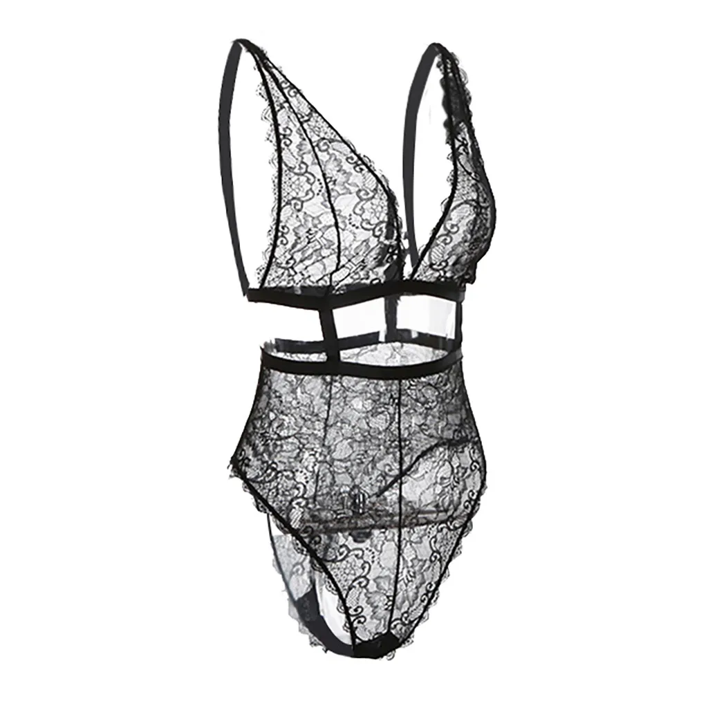 Сексуальное нижнее белье, комплект с бюстгальтером, кружевной прозрачный, пуш-ап, женское белье, Babydoll, бесшовные трусики-стринги, ночное белье, нижнее белье, lenceria