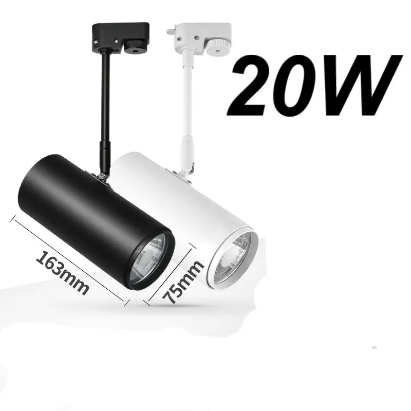 20W Track Type 3W/5 Вт/7 Вт/12 Вт/15 Вт выставочный пейзаж, настенные точечные светильники, черно-белый гибкий трек, лампа для кофейни, потолочный светодиодный прожектор для помещений - Цвет абажура: 20W Track Type