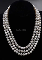 long 60 about 9mm near round furrow thick cultured pearl necklace