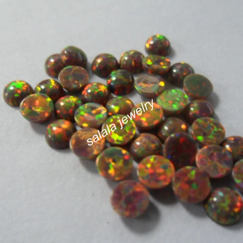 

100 pcs /lot Free Shipping 4mm OP15 Round Cabochon Fire Opal, Synthetic Round Cabochon Fire Opal Stone Price