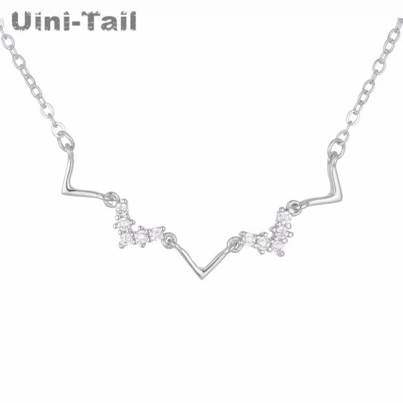 Женское Ожерелье с микро-инкрустацией Uini-Tail серое геометрическое украшение в
