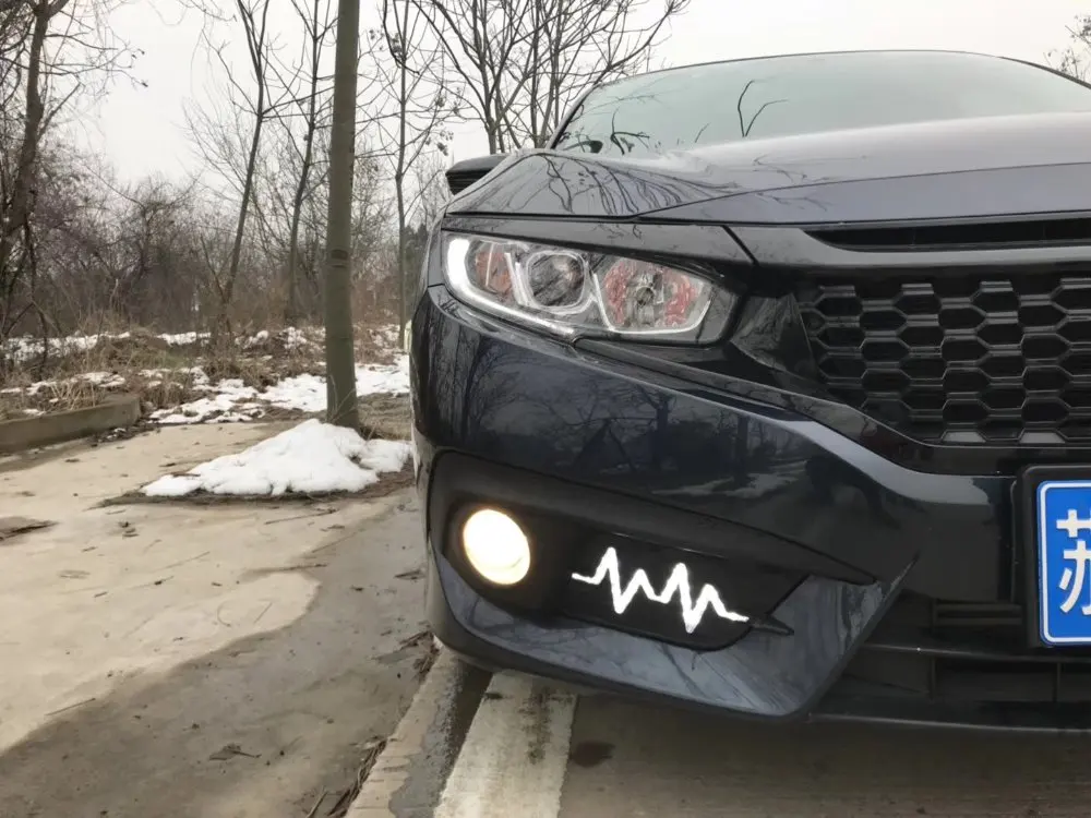 2018 ЭКГ Стиль дневного света светильник для Honda Civic 2016 DRL Светодиодный дневной