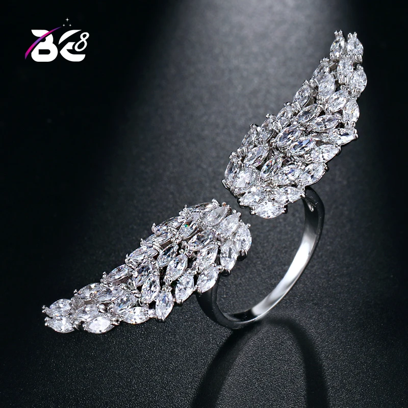 

Be 8 Hot Sale Adjustable Angel Wings Ring Micro Pave Zircon Rings for Women Fashion Jewelry Female Gifts R091