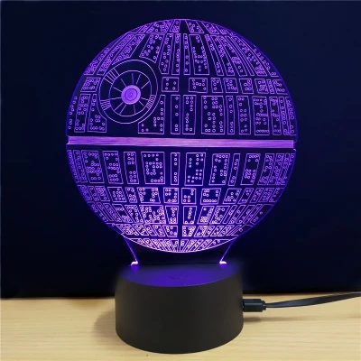 3528 the Force Awakens разноцветная настольная лампа 3D Death Star Bulbing Light для фанатов Звездных