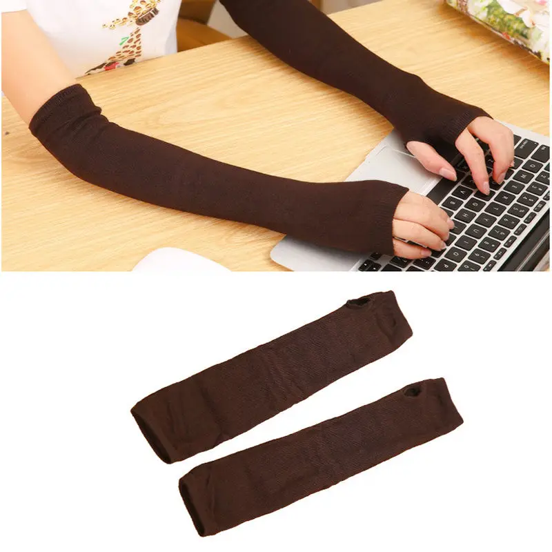 Варежки вязаные без пальцев унисекс Осень-зима |