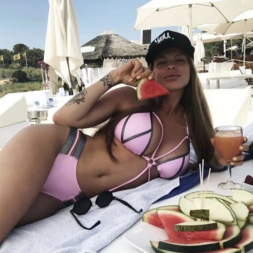 Новинка лета 2019 женский купальник комплект бикини пляжная одежда для плавания