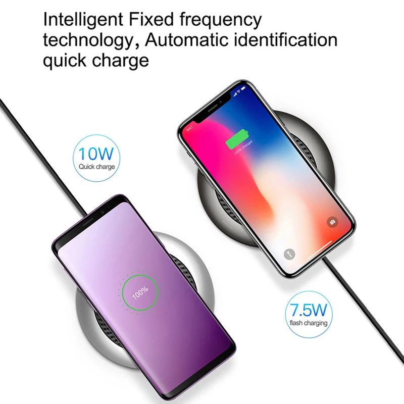 Baseus 10 Вт Qi Беспроводное зарядное устройство для iPhone X XS MAX XR 8 Plus быстрая Беспроводная зарядка для samsung Galaxy S8 S9 зарядное устройство для телефона
