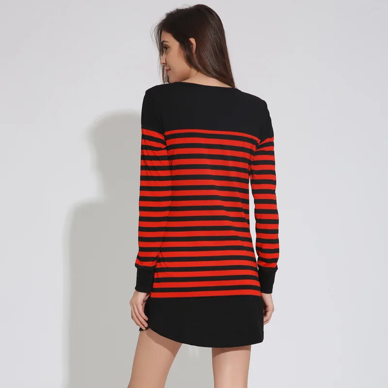2018 Европа осень зима новый длинный рукав шить полоса женское платье City