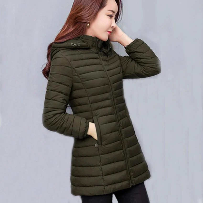 Женские парки куртка новое зимнее теплое хлопковое пальто с капюшоном женская