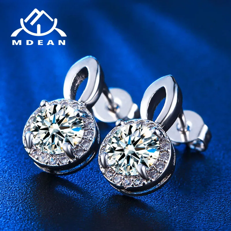 Женские серьги гвоздики MDEAN свадебные ювелирные изделия белого и золотого цвета