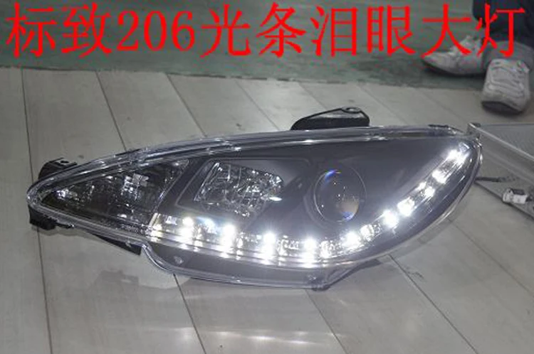 D_YL Автомобиль Стайлинг для peugeot 206 фары 2005-2008 peugeot 206 светодиодный фар DRL Объектив Двойной Луч H7 HID xenon bi xenon объектива
