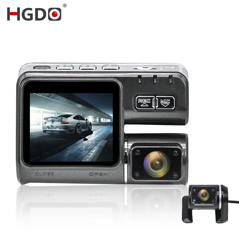 HGDO двойной Камера Видеорегистраторы для автомобилей 1080 P Двойной объектив