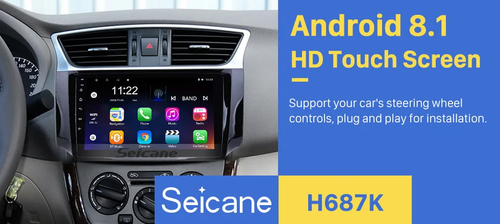 Seicane 10,1 дюймов Android 7,1/8,1 HD 1024*600 Автомобильный gps мультимедийный радио Navi плеер для 2012 2013 NISSAN SYLPHY