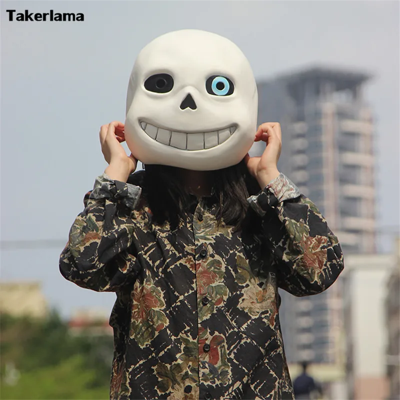 1:1 костюм для косплея на Хеллоуин фильм игра бутафорская маска Sans Undertale шлем жесткий Латекс Косплей Sans Papyrus Шлем Полный головной маски