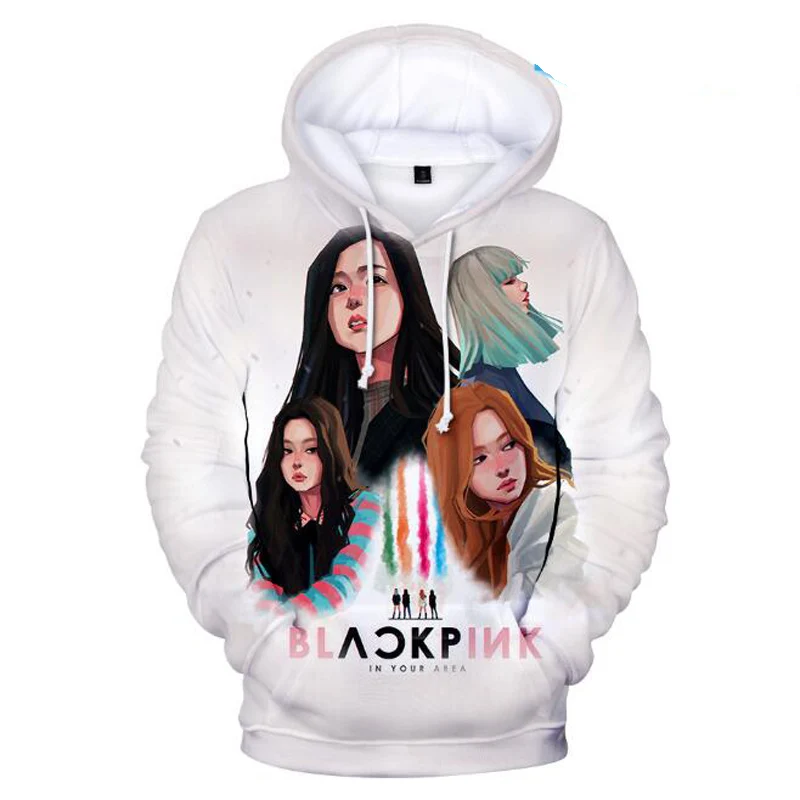 Корейская мода K POP KPOP черный, розовый, черный, черный, розовый альбом Дженни Роза Лиза JISOO 3D печать толстовки для женщин и мужчин Clothes одежда - Цвет: 005