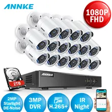ANNKE 1080P 16ch система видеонаблюдения 5в1 3MP HDMI DVR 16 шт. 2MP HD Смарт ИК